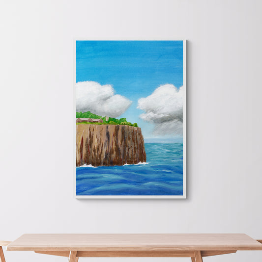 cliff with the pig farm from spirited away