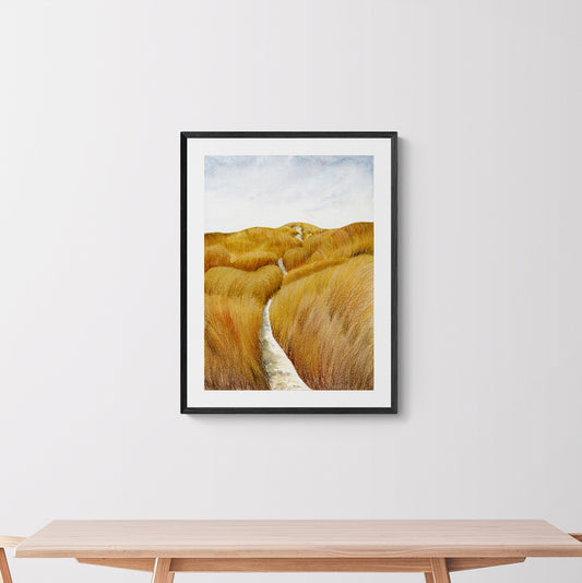 road on the wheat field art print